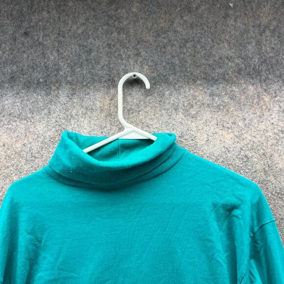 Vintage Adidas Sweater Mens Large Teal Blue Pullover Fleece Turtle Neck Y2K USA - Picture 3 of 10